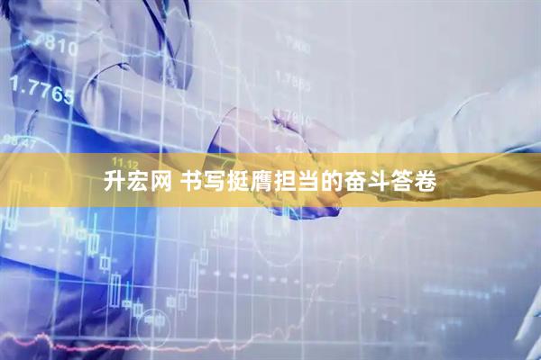 升宏网 书写挺膺担当的奋斗答卷