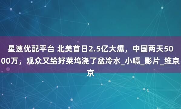星速优配平台 北美首日2.5亿大爆，中国两天5000万，观众又给好莱坞浇了盆冷水_小嗝_影片_维京